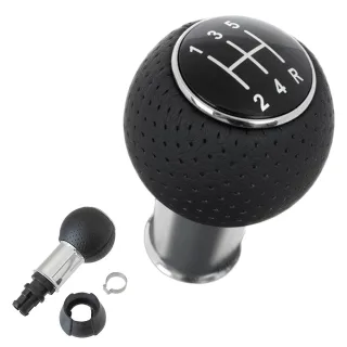 Für VW Audi Seat Skoda Schaltknauf Knauf Schwarz Alu 5-Gang R-Gang rechts unten