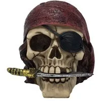 MystiCalls Dekofigur Totenkopf Pirat mit Messer - Figur, Deko, Halloween (1 St), Sammelfigur, Sammlerfigur, Designerfigur, Dekofigur, Dekorationsobjekt