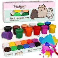 Pusheen Plakatfarbe Pusheen Plakatfarben zum Malen, für Schule 12 FARBEN 20ml in Gläsern