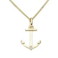 Firetti Ankeranhänger Schmuck Geschenk Gold 333 Anhänger für Halskette "Anker", mit Brillant