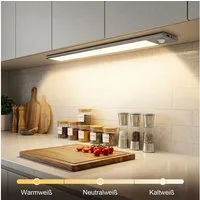 ANYSUN LED Unterbauleuchte Schrankbeleuchtung Kabellos mit Bewegungsmelder und Lichtsensor, 23cm LED Leiste mit 900 mah Wiederaufladbarer Akku Farbwechsler, Warmweiß, Kaltweiß, Neutralweiß, 6000K 4000K 3000K Dimmbar Nachtlicht für Treppenbeleuchtung 