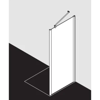 Kermi Pega Seitenwand PETWD07018VAK 70x185cm, silber hochglanz, ESG klar, auf Duschwanne