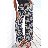 LASCANA Palazzohose aus luftig leichter Viskose mit Animalprint, Schlupfhose, Wide-Leg, luftige Sommerhose, modisch