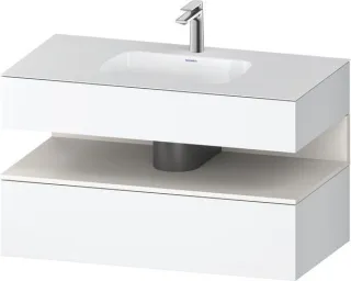 Duravit Qatego Einbauwaschtisch mit Konsolenwaschtischunterbau Weiß Matt 1000x550x600 mm - QA4786084 QA4786084180000