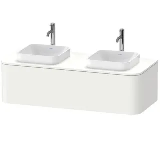 Duravit Happy D.2 Plus Konsolenwaschtischunterbau wandhängend Weiß Seidenmatt 1300x550x354 mm - HP49 HP4943B36360010