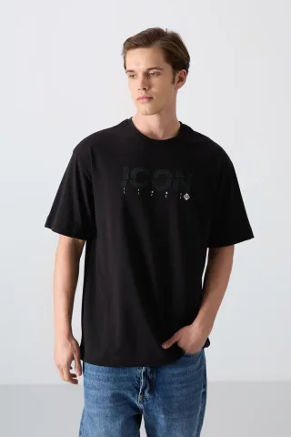 Übergroßes Logo-Print Rundhals-T-Shirt