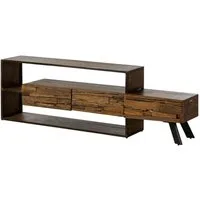 Massivmoebel24 TV-Board SEVILLA (Massivholz), TV-Board Akazie / Altholz 195x40x60 braun lackiert CITY #04