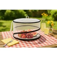 BENSON Küchenorganizer-Set Lebensmittelabdeckung Fliegenhaube faltbar rund 37 x 15,5 cm