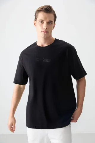 Übergroßes bedrucktes Baumwoll-T-Shirt