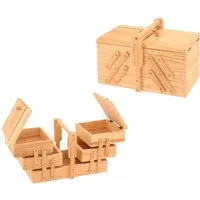 Spetebo Nähkästchen Holz Nähkästchen klappbar - 30 x 19 cm (Stück, 1 St., Nähkästchen), Nähkasten mit 5 Fächern