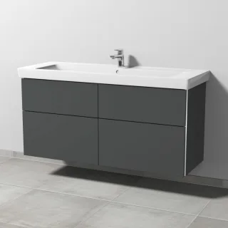 Sanipa 3way Waschtischunterbau zu Villeroy & Boch Subway 2.0 Waschtisch mit 4 Auszügen, Anthrazit-Ma BR61622