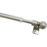 GARDINIA Scheibenstange Caféhausstange Metall, Ø 10 mm, 1-läufig, ausziehbar, mit Bohren, verschraubt, Serie Caféhausstange Meran Ø 8/10 mm