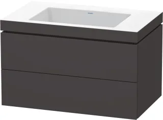 Duravit L-Cube c-bonded Set wandhängend Graphit Supermatt 800x480x500 mm - LC6927N8080 LC6927N8080