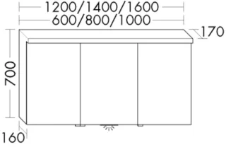 Burgbad Spiegelschrank Sys30 Preisgruppe 4 Sana 700x1200x170 Eiche Hellgrau, SPQL120RF6332 SPQL120RF6332