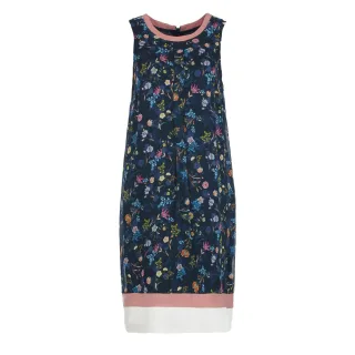 Kleid aus Viskose mit Mitternachtsgarten-Muster