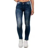 Cipo & Baxx Slim-fit-Jeans Damen Slim Fit Hose Stonewashed BA-WD461 Figurbetonter Slim Fit-Schnitt