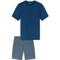 Schiesser Pyjama Herren-Shorty Single-Jersey gemustert