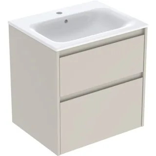 Geberit Renova Plan Set Möbelwaschtisch schmaler Rand, mit Unterschrank, zwei, 504039DB1 504039DB1