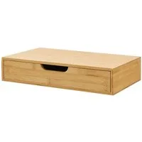 en.casa Wandregal, »Bokn« mit Schublade 40x24x8 cm Bambus