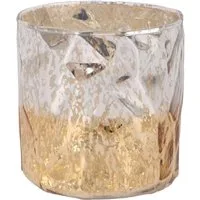 Trend Line Windlicht Windlicht Glas Ø 9 x 9 cm gold weiß