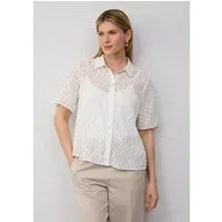 s.Oliver Kurzarmbluse Bluse Semitransparente Bluse mit Strukturmuster