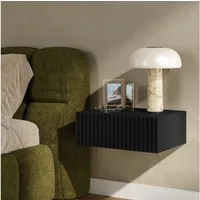 en.casa Nachttisch (1-St), »Nand« hängend mit Schublade 42x30x15 cm Schwarz