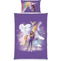 MTOnlinehandel Babybettwäsche Unicorn Academy 100x135 + 40x60 cm, Renforcé, 100% Baumwolle, 2 teilig, offiziell zur Netflix-Serie für kleine Einhornfans
