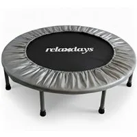relaxdays Fitnesstrampolin Indoor Trampolin Ø 95 cm, grau, 95 cm
