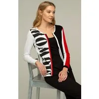 Passioni Cardigan mit grafischem Textdruck