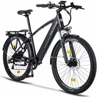 Vankel E-Bike Trekkingrad 27,5 Zoll Trekkingrad für Damen und Herren, 7 Gang, 450Wh max.70Km, 7 Gang Schimano Schaltwerk, Kettenschaltung, Heckmotor, 450 Wh, City Pedelec mit digitalem Display, leicht und aufladbar