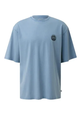 Q/S designed by - Gewaschenes T-Shirt im Relaxed Fit blau - Gr. - L