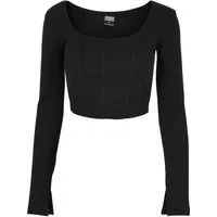 URBAN CLASSICS Langarmshirt Urban Classics Damen Ladies Short Rib Corsage Longsleeve (1-tlg)