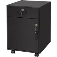 relaxdays Rollcontainer Abschließbarer Rollcontainer, (1 St), schwarz