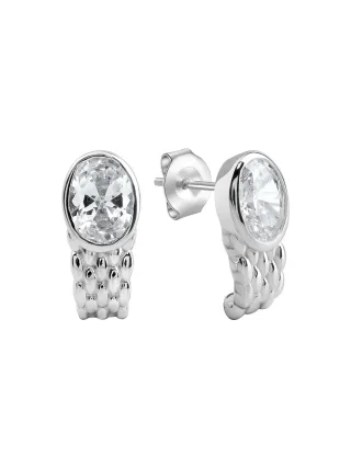 Zeeme Silber Ohrstecker 925/- Sterling Silber rhodiniert Zirkonia