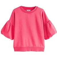 Next Sweater Sweat-Top mit kurzen Puffärmeln (1-tlg)