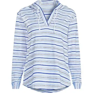 Flammgarn-Kapuzenshirt, Damen,  Blau, Baumwolle, by Lands' End