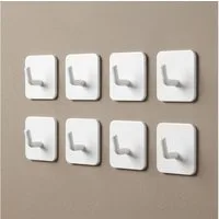 DEKAZIA Klebehaken ohne Bohren, selbstklebende Badhaken, Handtuchhaken, Badezimmer, Küche, WC, Schlafzimmer, (4er oder 8er Set, 8-St), Hacken, Küchenhaken, Handtuchhalter, inkl. 3M Klebepads