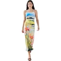 Next Midikleid Festliches Satin-Midikleid mit schmalen Trägern (1-tlg)