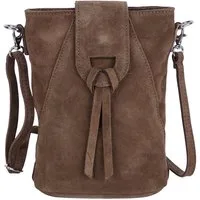 MIRROSI Umhängetasche Damen Crossbody Bag, Echtleder Made In Italy, 14,5x19x6cm