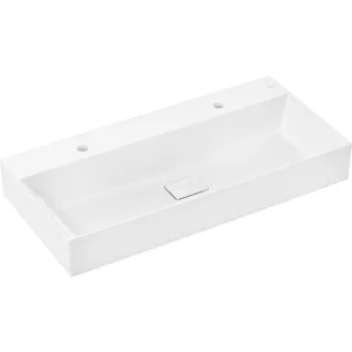 hansgrohe Xevolos E Waschtisch 61110450 1000x480mm, 2 Hahnlöcher, ohne Überlauf, SmartClean, weiß