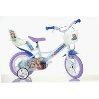 Dino Bikes Kinderfahrrad 12" Snowqueen Kinderfahrrad Mädchen stabiler Stahl-Rahmen Stützräder, 1 Gang, mit Stützrädern, Korb und Puppensitz