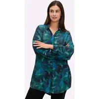 Sheego Klassische Bluse Longbluse Langarm
