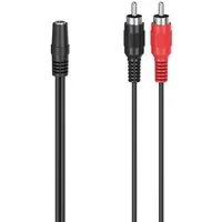 Hama Audio-Adapter, 2 Cinch-Stecker - 3,5-mm-Klinken-Kupplung Stereo Audio-Adapter Cinch zu 3,5-mm-Klinke, 12 cm