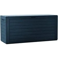 Prosperplast Gartenbox Auflagenbox Woodebox 280 Liter anthrazit