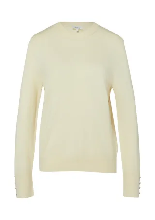 s.Oliver Red Label - Feinstrickpullover aus Viskosemix mit Zierknöpfen beige - Gr. - 42