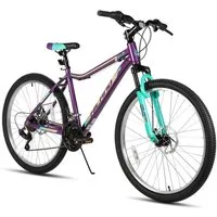 HILAND Mountainbike 26/27,5 Zoll Fahrrad für Erwachsene, MTB für Männer und Frauen, Mit Aluminium Rahmen, 18 Gang,Doppelscheibenbremse Federgabel