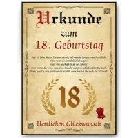 Tigerlino Poster Urkunde zum Geburtstag Mann Frau Geburtstagsgeschenk Geburtstagskarte, 18. Geburtstag Jahrgang 2008, Geburtstagsurkunde