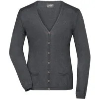 James & Nicholson Cardigan Klassische Damen Strickjacke Ladies' Cardigan JN667 mit Seide- und Kaschmir-Anteil