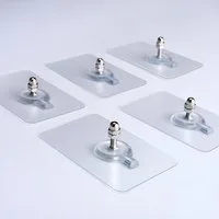 TECBULL Klebehaken Klebeschrauben transparent, selbstklebende Schrauben, (20-St)