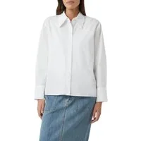 comma casual identity Hemdbluse unifarben, casual, relaxed Fit, mit Hemdkragen, aus Baumwolle